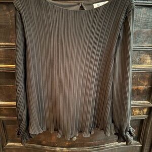 She + Sky Black Pleated Blouse